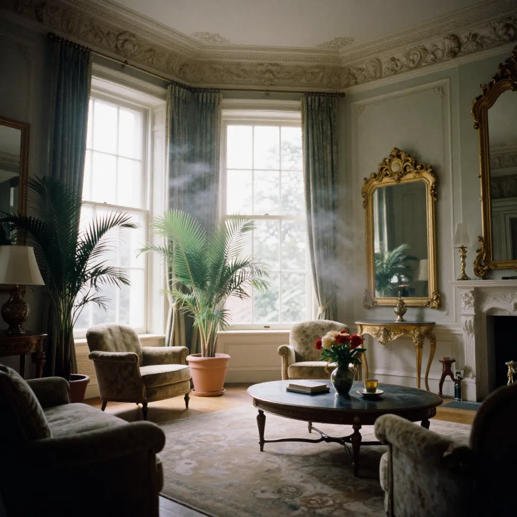Antique globe in drawing room
