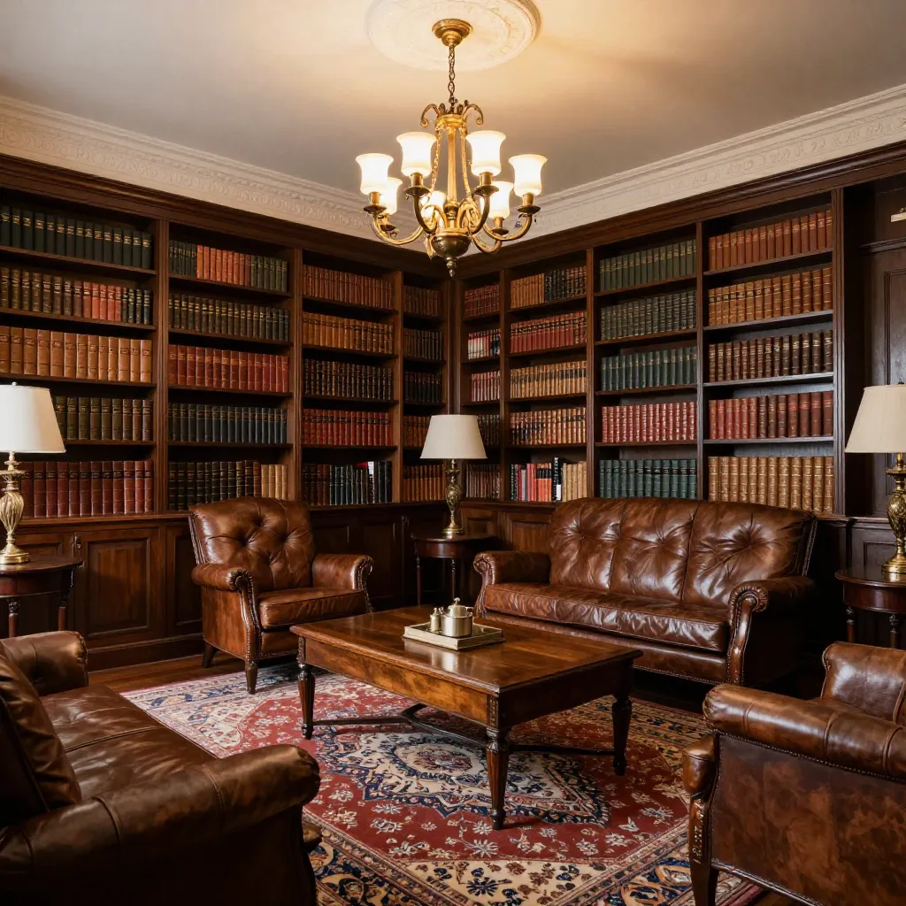 Chandelier lighting in drawing room